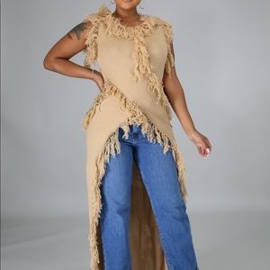 I'm Your Remedy Long Fringe Knit Duster Dress